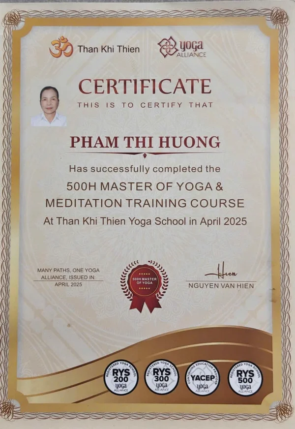 Chứng nhận 500 giờ Master of Yoga